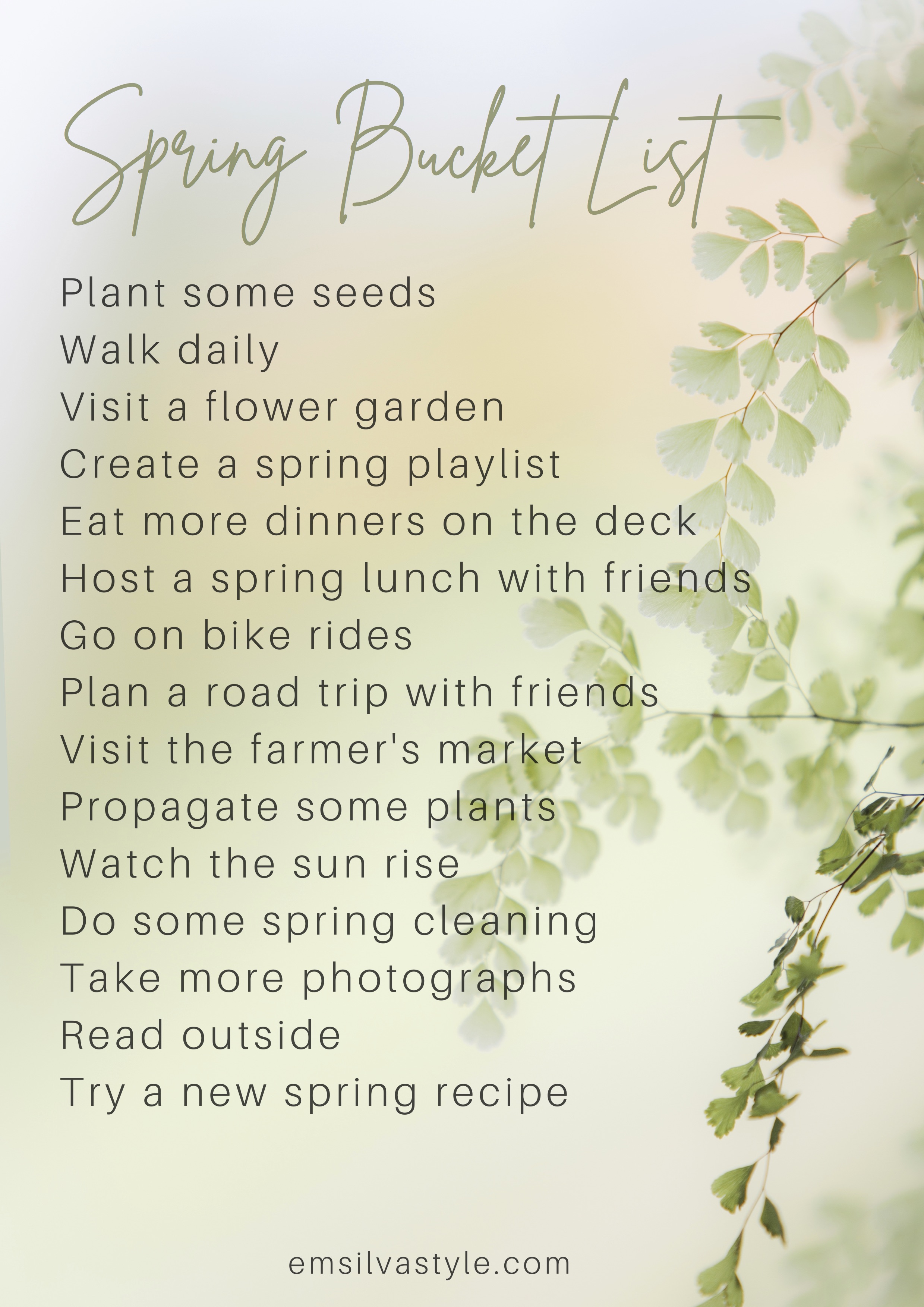 Spring Bucket List