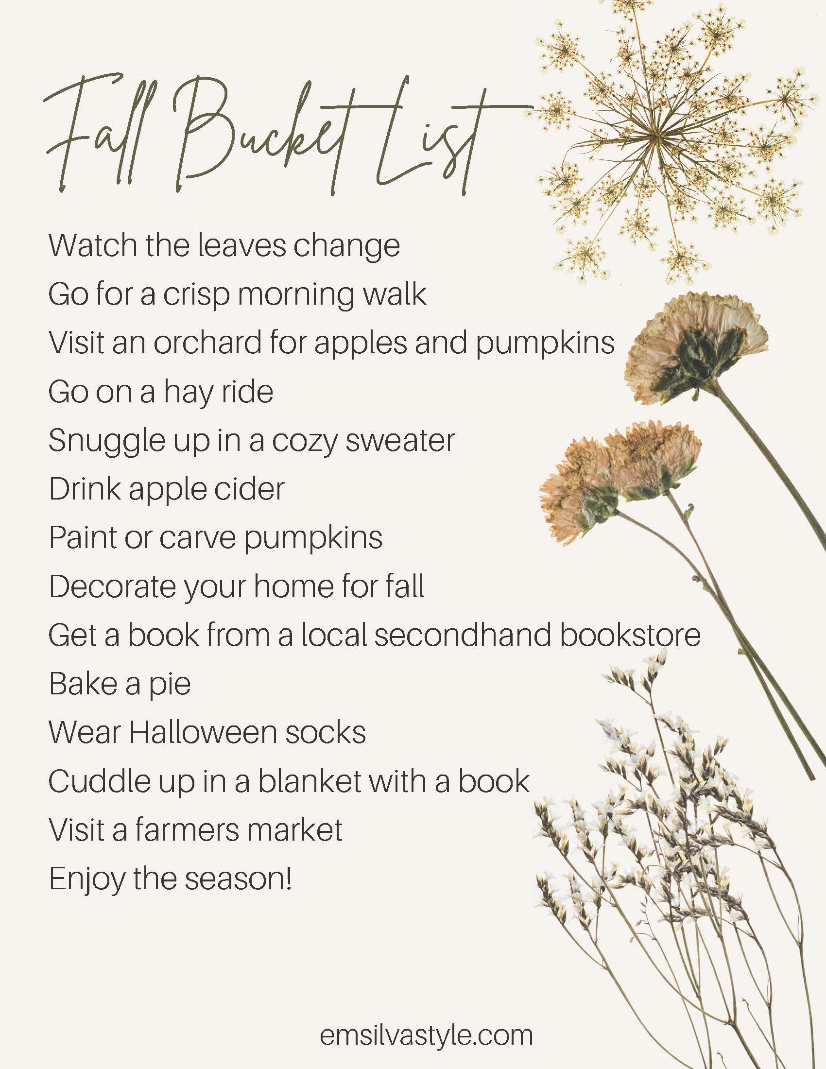 Fall Bucket List