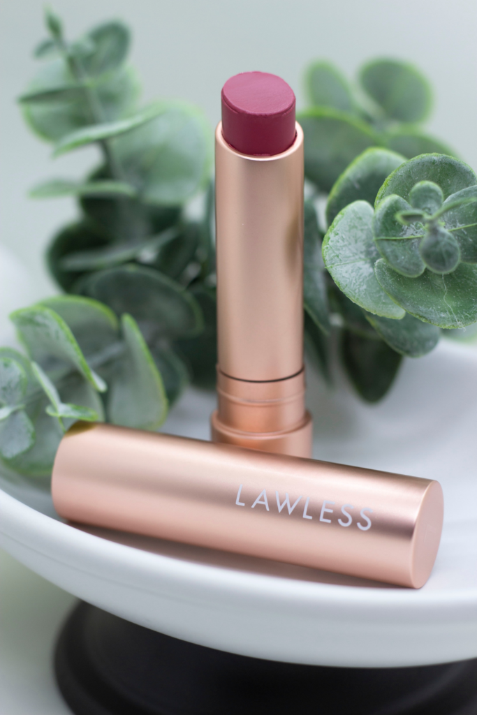 Lawless Forget the Filler Lip-Plumping Tinted Lip Balm Stick in Posey Shade - Product Image with Cap.